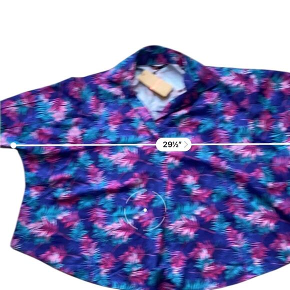 Red Brand Colorful Tropical palm print Hawaiian  Shirt NEW Size small - Picture 9 of 11